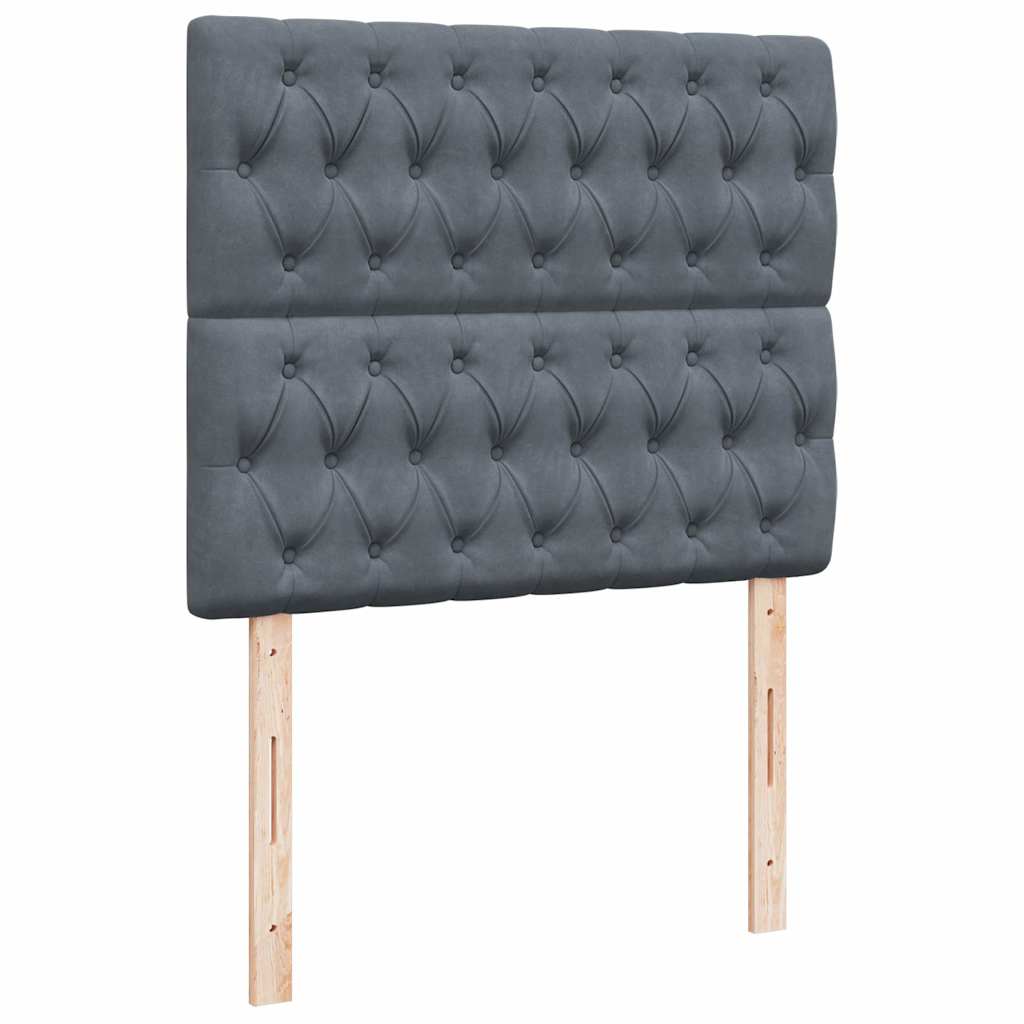 Ottoman-Bett Mit Matratzen & Leds Samt Dunkelgrau