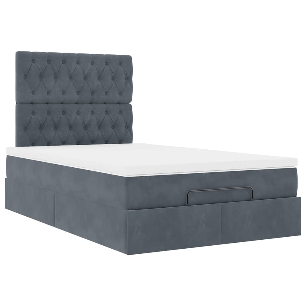 Ottoman-Bett Mit Matratzen & Leds Samt Dunkelgrau