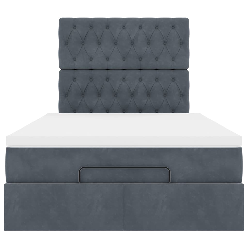 Ottoman-Bett Mit Matratzen & Leds Samt Dunkelgrau
