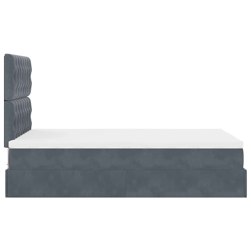 Ottoman-Bett Mit Matratzen & Leds Samt Dunkelgrau