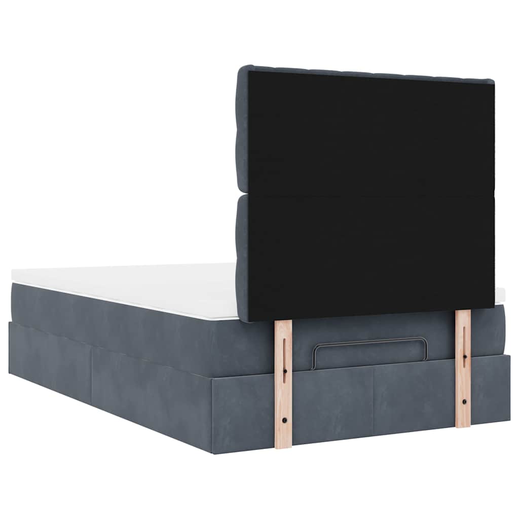 Ottoman-Bett Mit Matratzen & Leds Samt Dunkelgrau