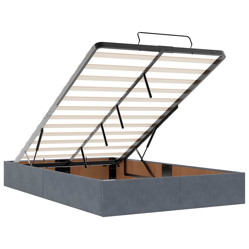 Ottoman-Bett Mit Matratzen & Leds Samt Dunkelgrau