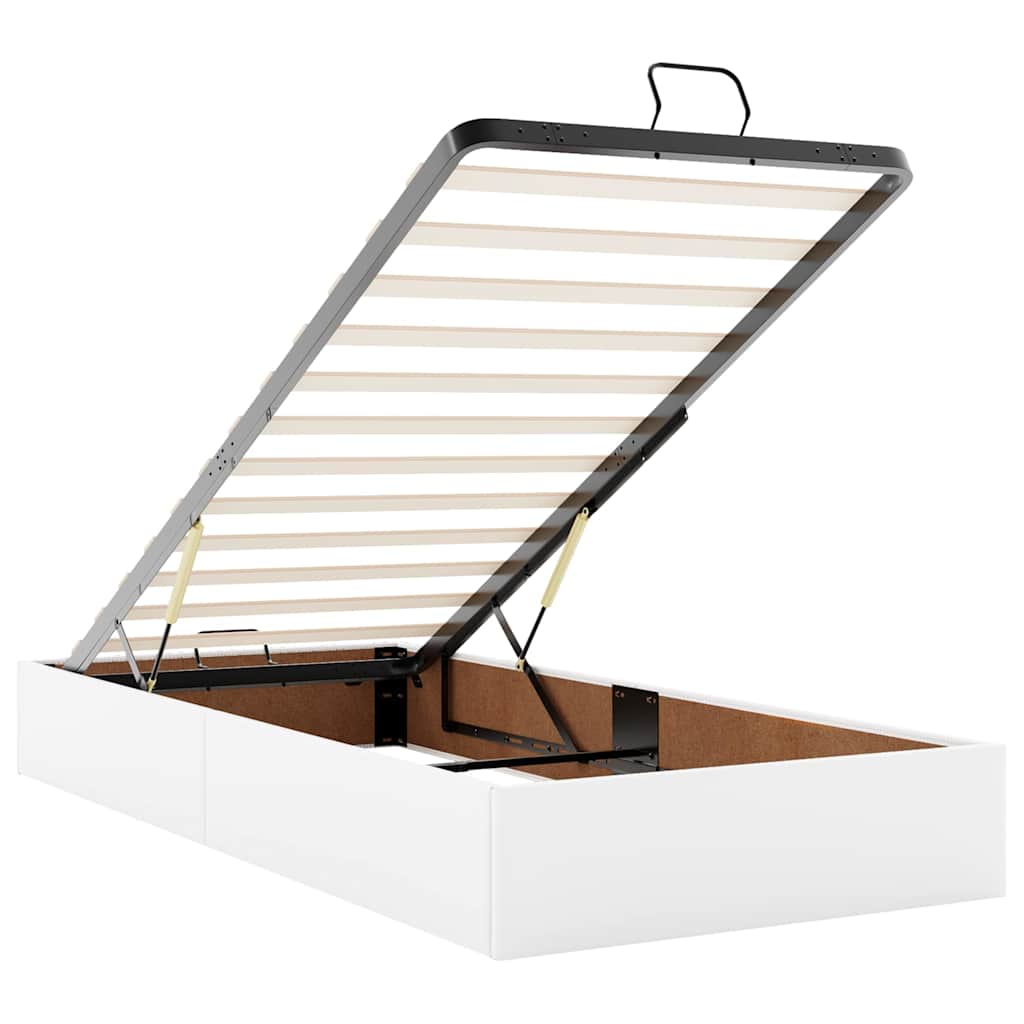 Ottoman-Bett Mit Matratzen & Leds Rein 180X200Cm Kunstleder
