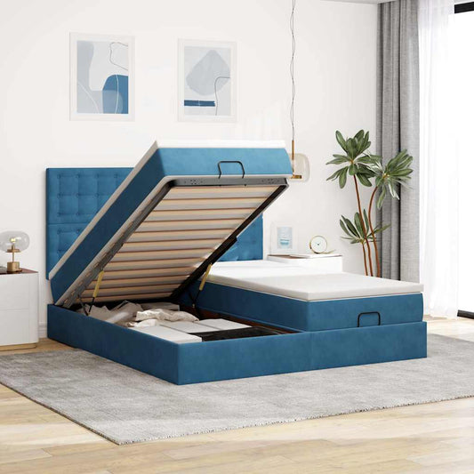 Ottoman-Bett Mit Matratzen & Leds Samt