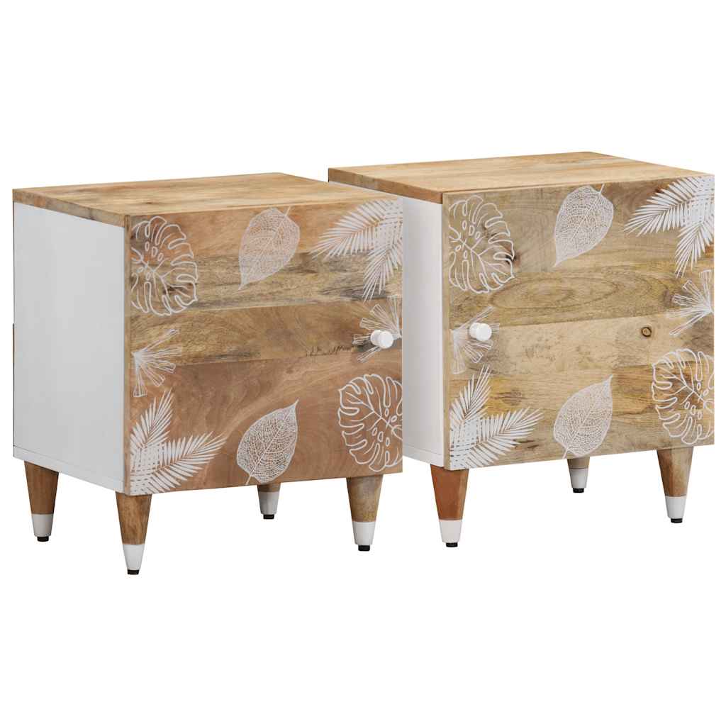 Nachttisch 40X33,5X46 Cm Massivholz Mango