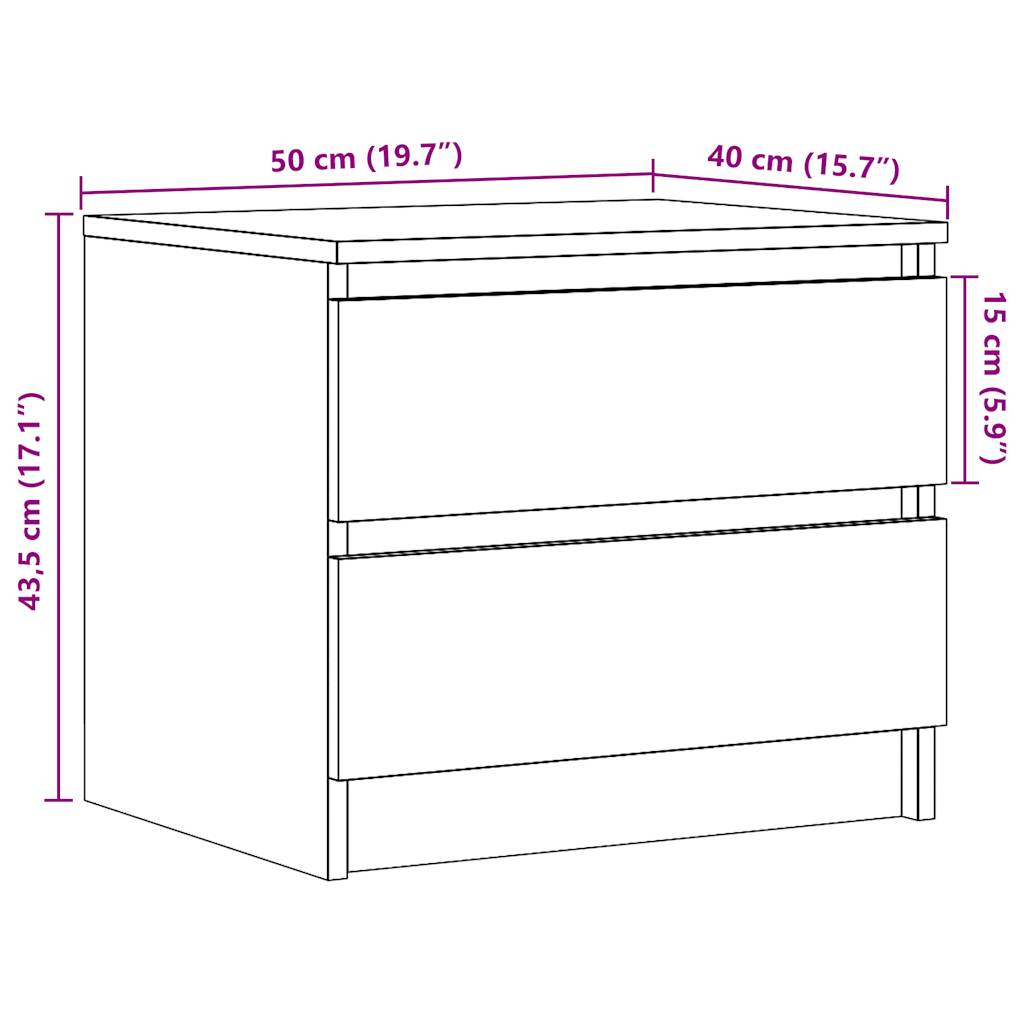 Nachttisch -Optik 50X40X43,5 Cm Holzwerkstoff