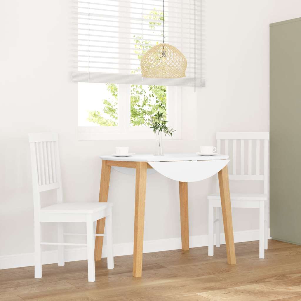 Esszimmerstühle Mit Kissen 2 Stk. Weiß Massivholz Gummibaum
