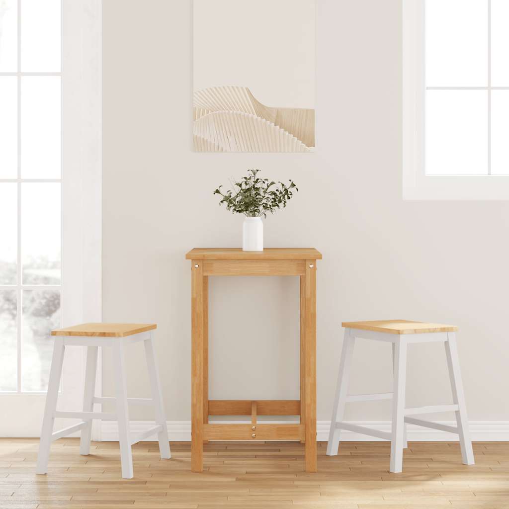 Barstühle Mit Kissen 2 Stk. Braun Massivholz Gummibaum