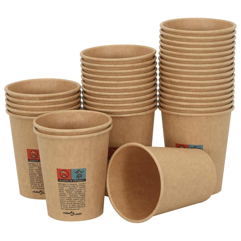 Pappbecher 1000 Stk. 8Oz 200Ml Braun