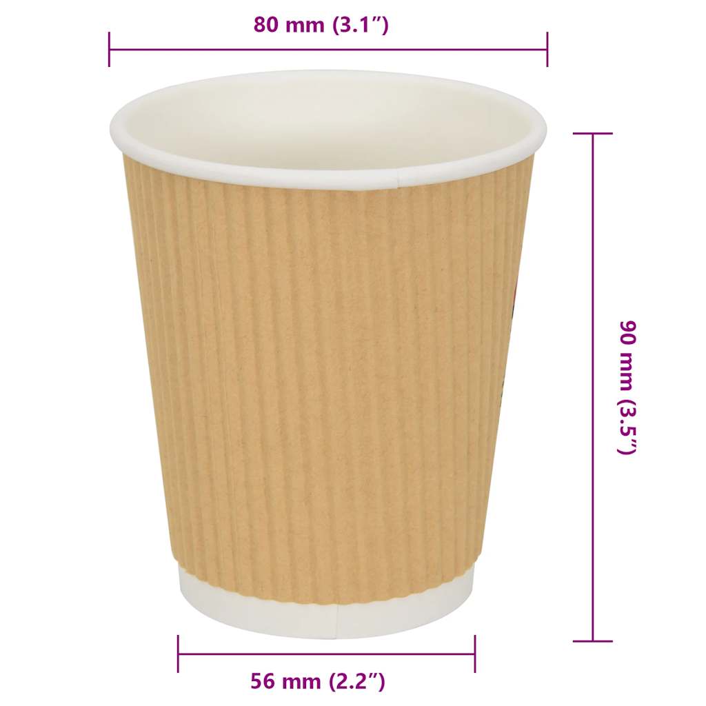 Pappbecher 500 Stk. 8Oz 200Ml Braun