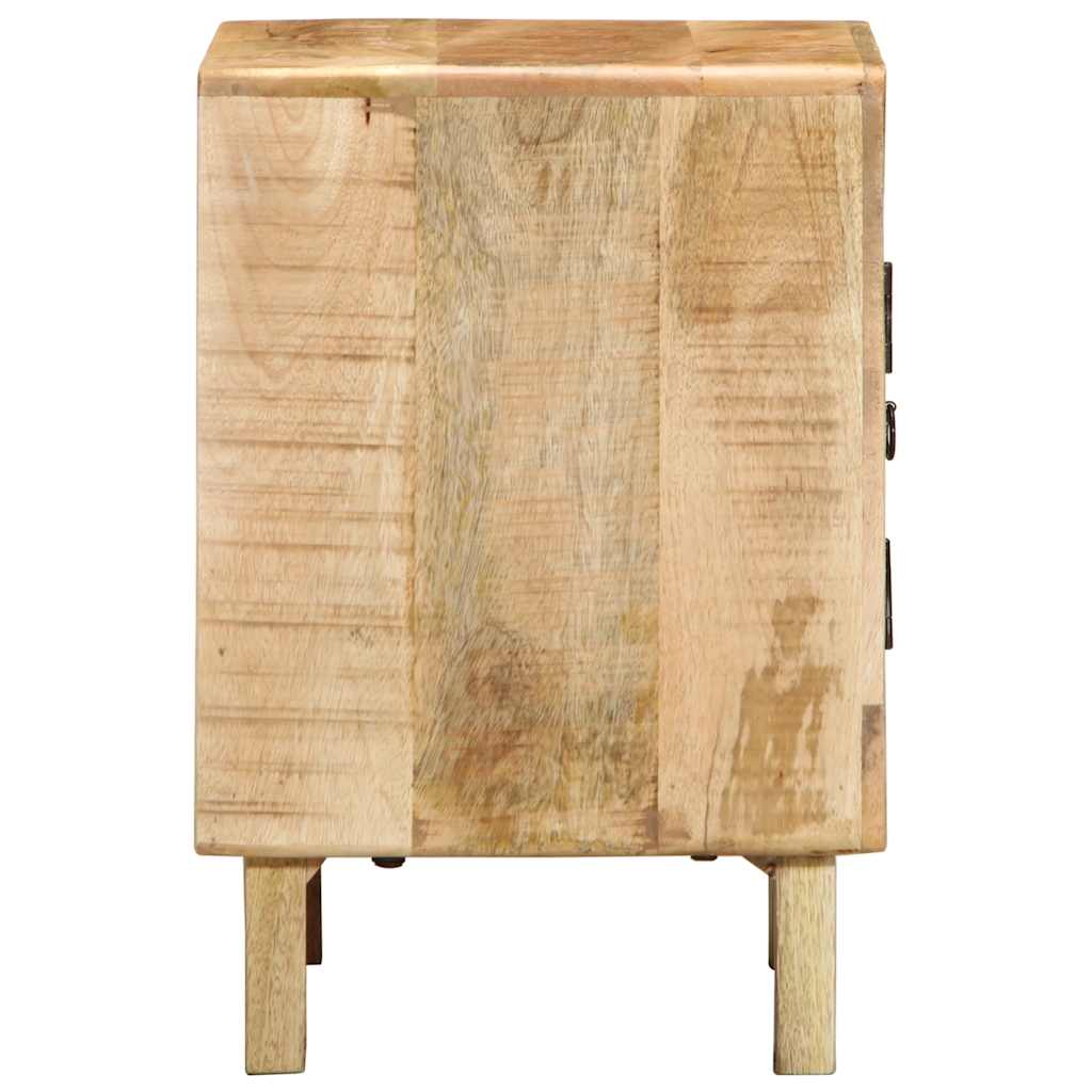 Nachttisch 2 Stk. 40X32X46 Cm Raues Massivholz Mango