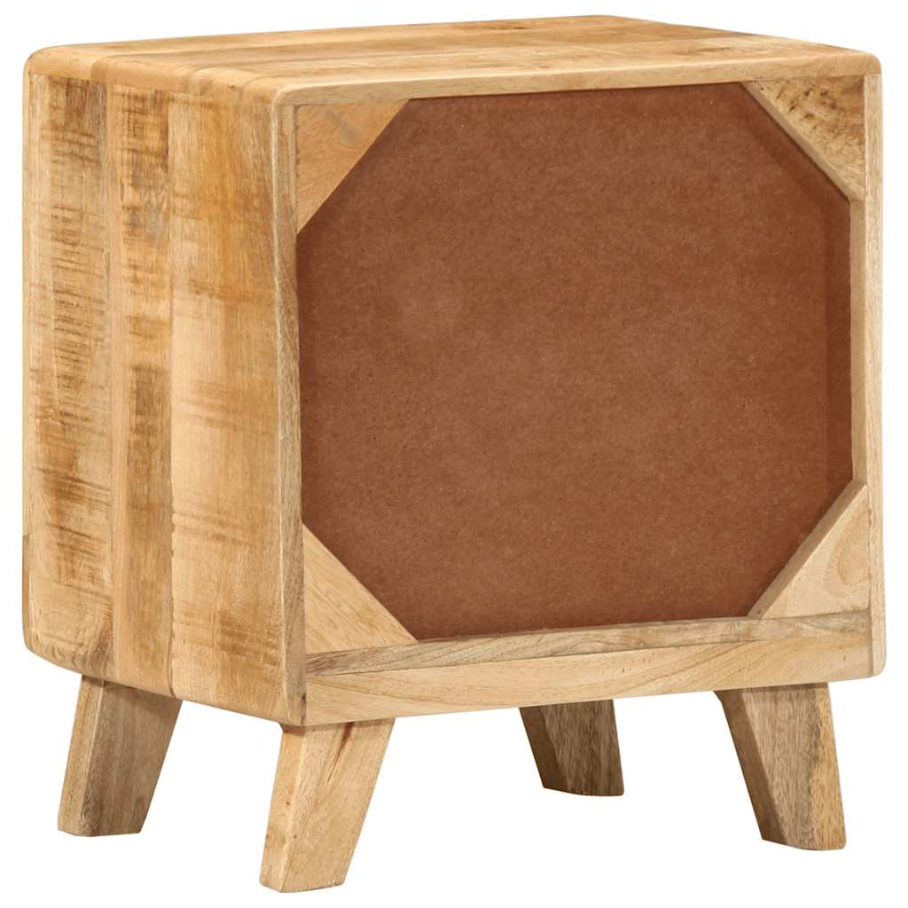 Nachttisch 2 Stk. 40X32X46 Cm Raues Massivholz Mango