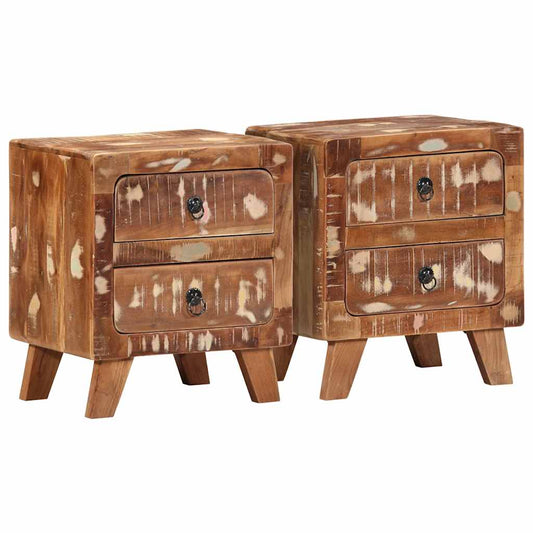Nachttisch 2 Stk. 40X32X46 Cm Altholz Massiv