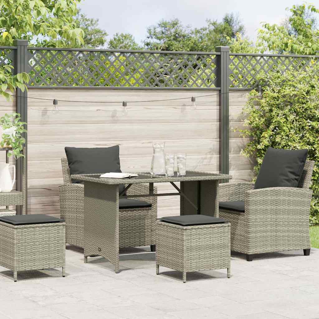 4-Tlg. Garten-Sofagarnitur Mit Kissen Poly Rattan