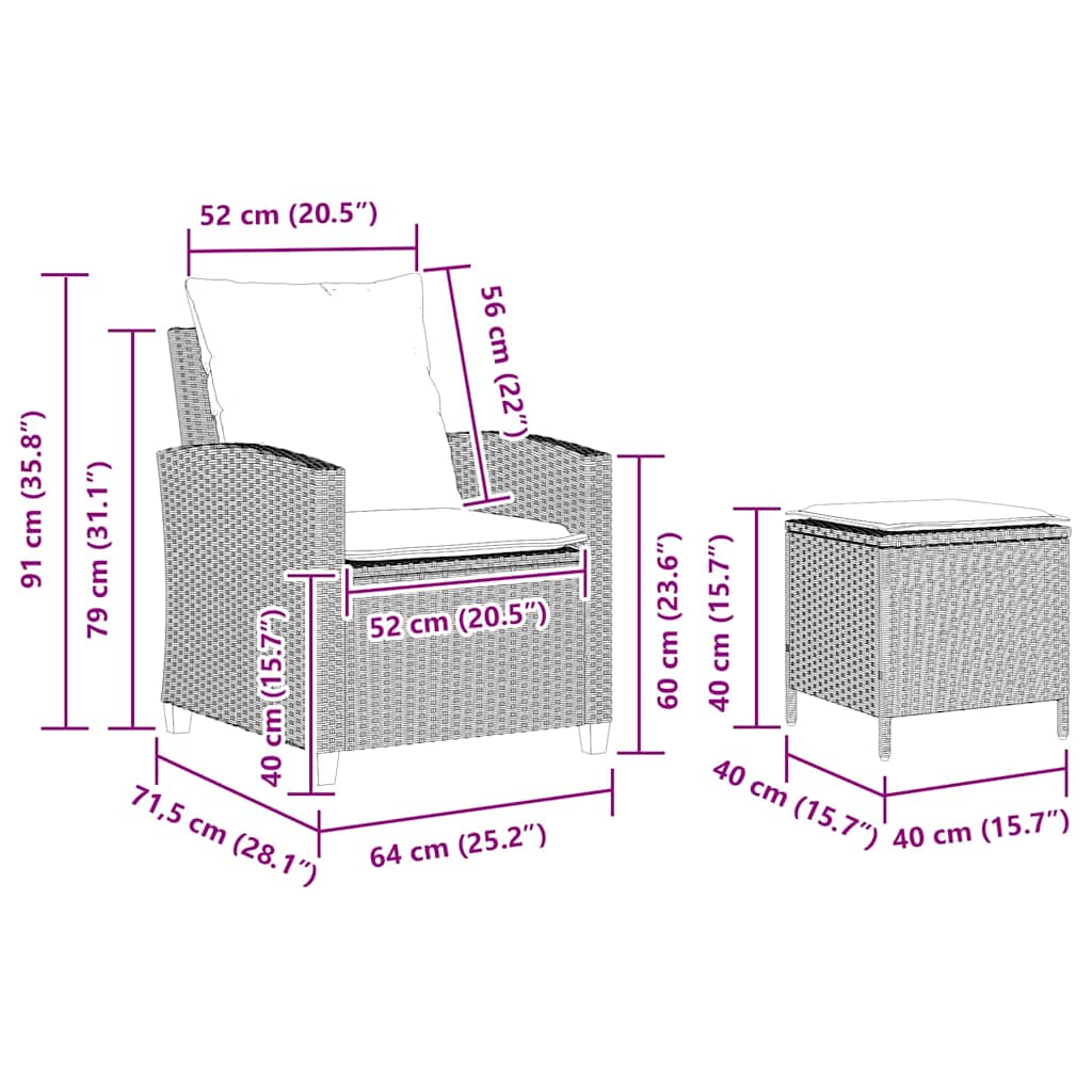 4-Tlg. Garten-Sofagarnitur Mit Kissen Poly Rattan