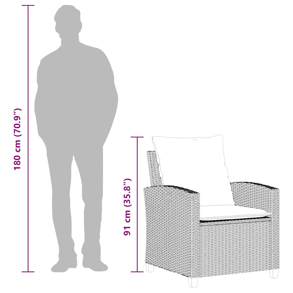 4-Tlg. Garten-Sofagarnitur Mit Kissen Poly Rattan