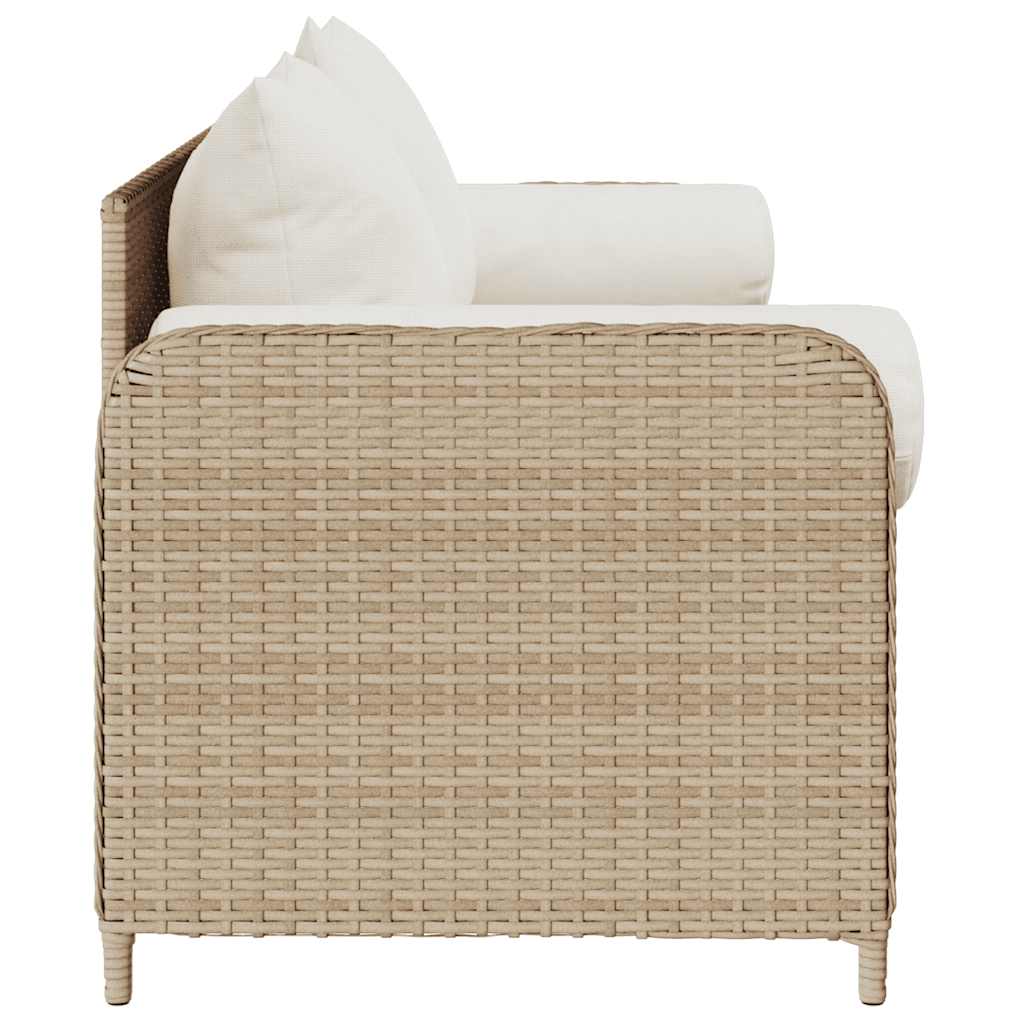 Gartensofa Mit Kissen 3-Sitzer Poly Rattan