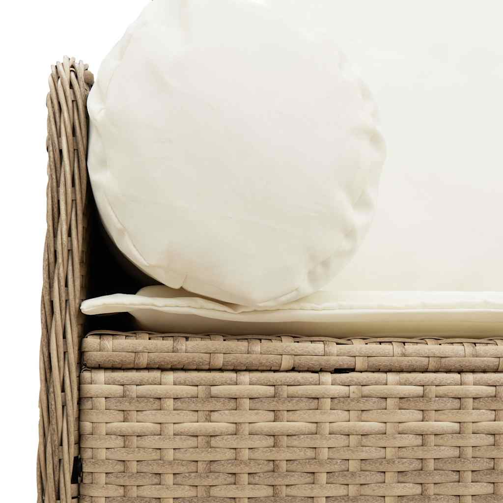 Gartensofa Mit Kissen 3-Sitzer Poly Rattan