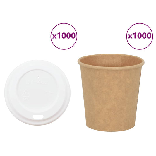 Pappbecher Mit Deckeln 1000 Stk. 4Oz 100Ml