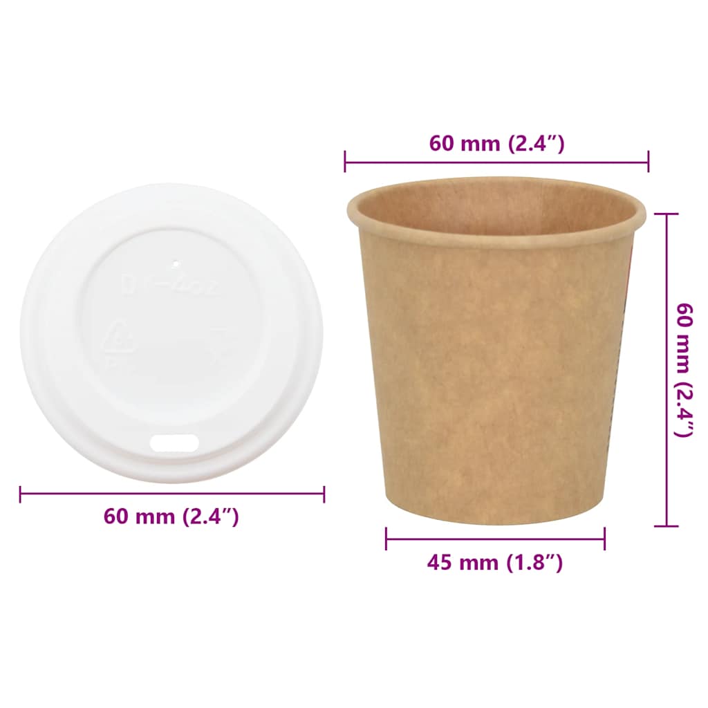 Pappbecher Mit Deckeln 1000 Stk. 4Oz 100Ml
