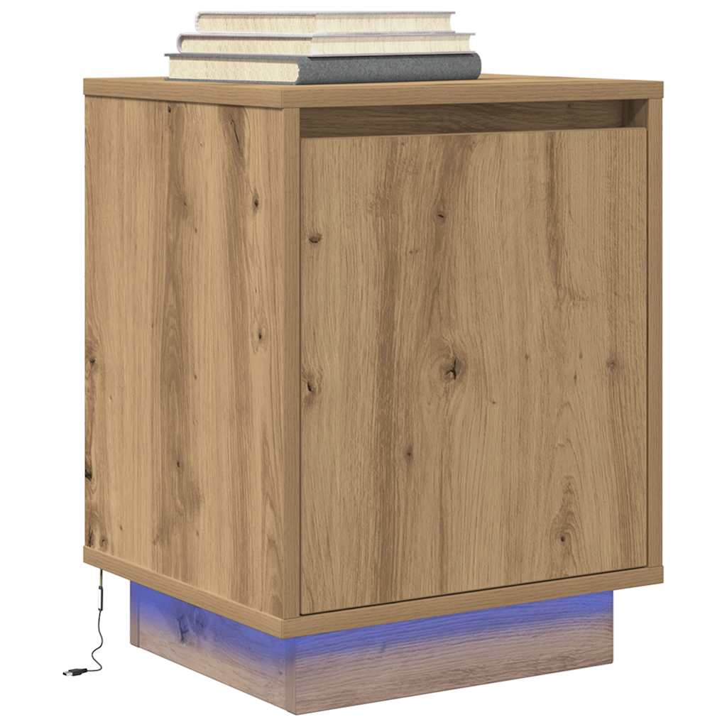Nachttisch Mit Led-Leuchten 38X34X50 Cm