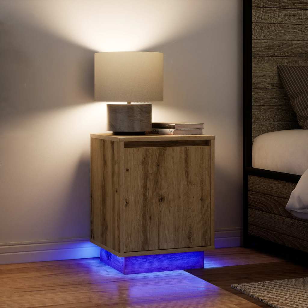 Nachttisch Mit Led-Leuchten 38X34X50 Cm