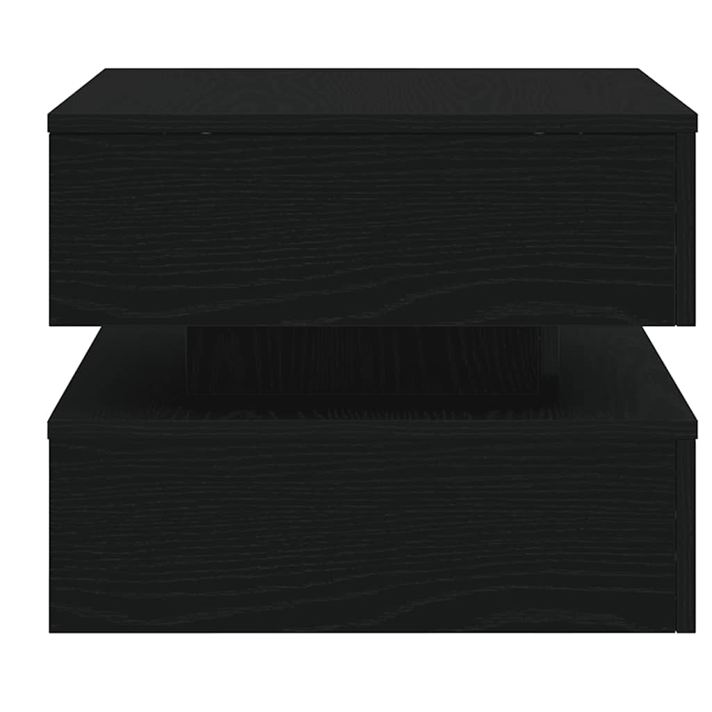 Couchtisch Mit Led-Leuchten Schwarz Eichen-Optik 50X50X40 Cm