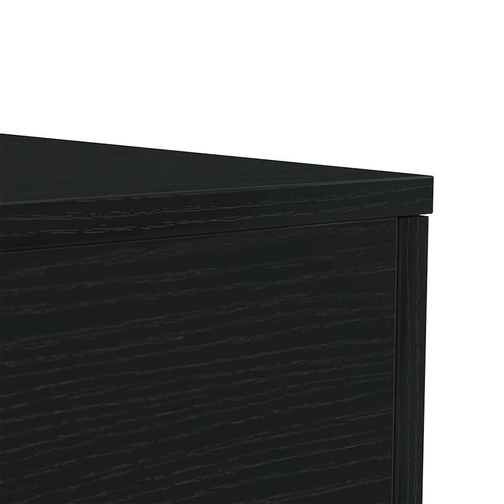 Couchtisch Mit Led-Leuchten Schwarz Eichen-Optik 50X50X40 Cm