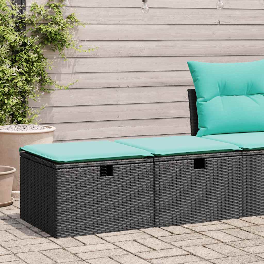 2-Tlg. Garten-Sofagarnitur Mit Kissen Poly Rattan Akazie