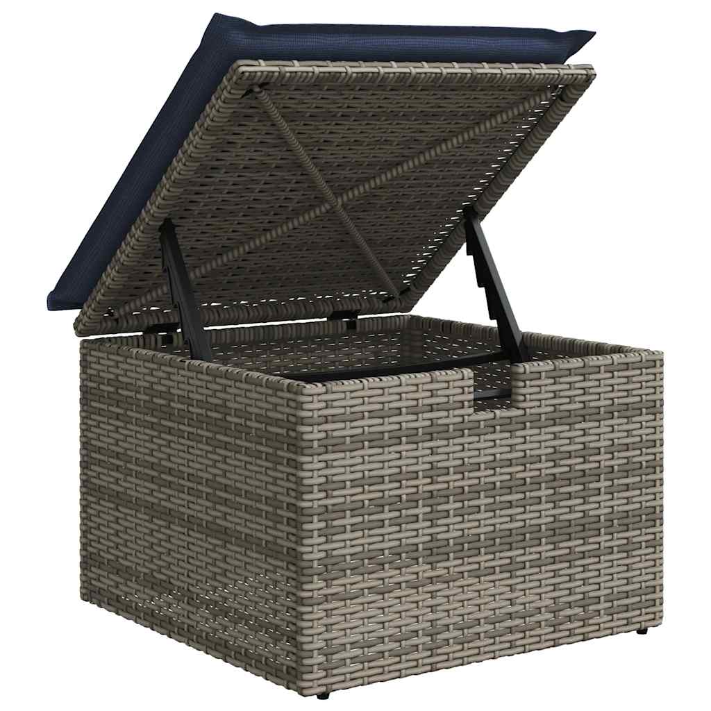 2-Tlg. Garten-Sofagarnitur Mit Kissen Poly Rattan Akazie