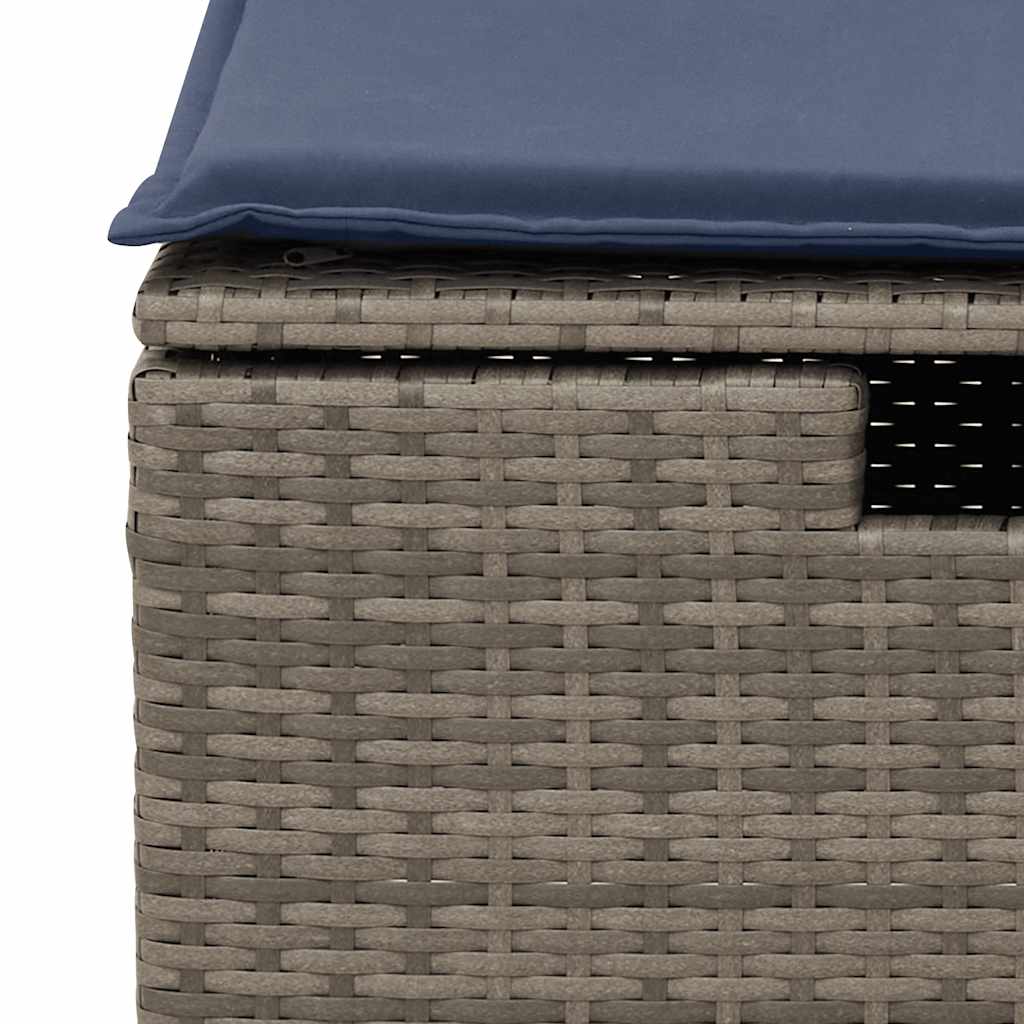 2-Tlg. Garten-Sofagarnitur Mit Kissen Poly Rattan Akazie