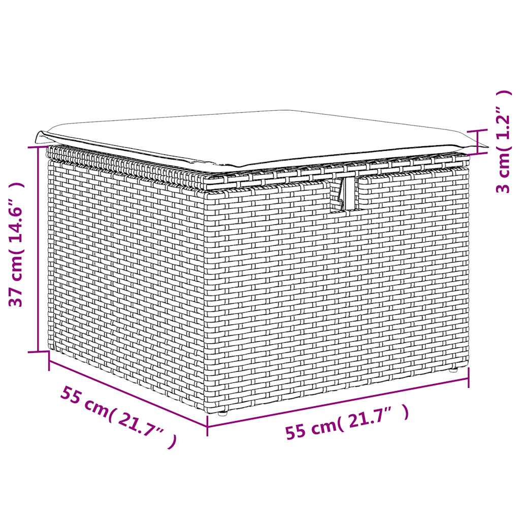2-Tlg. Garten-Sofagarnitur Mit Kissen Poly Rattan Akazie
