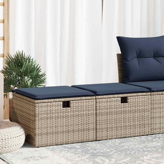 2-Tlg. Garten-Sofagarnitur Mit Kissen Poly Rattan Akazie
