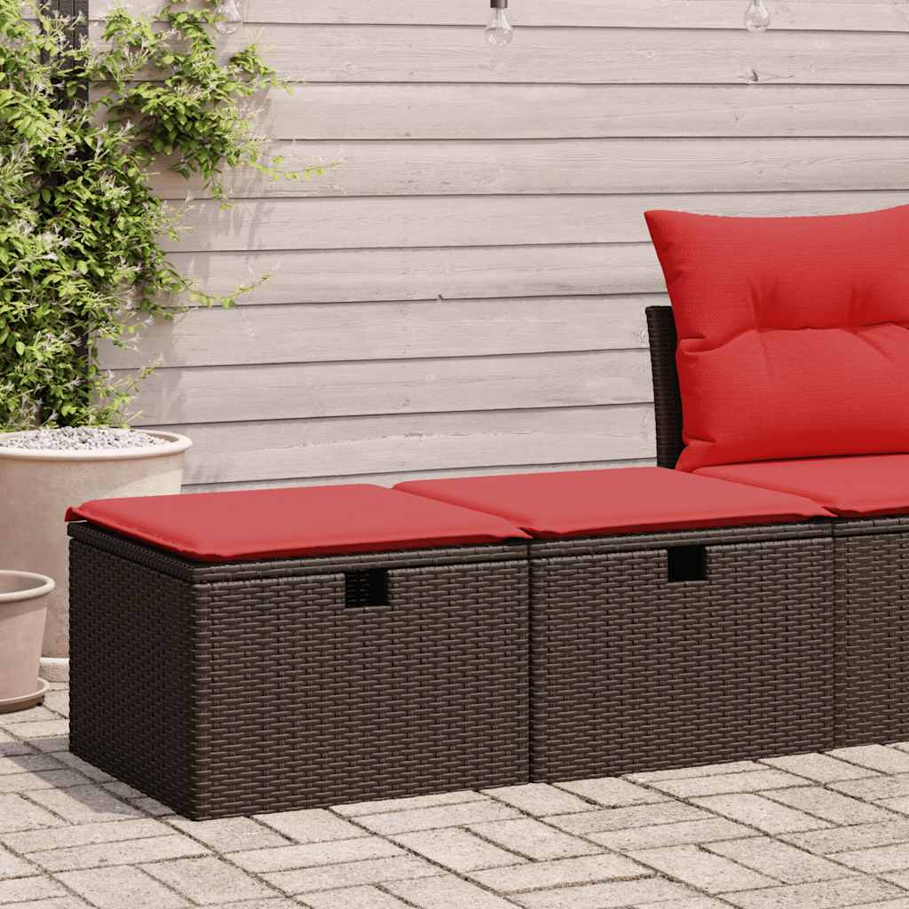 2-Tlg. Garten-Sofagarnitur Mit Kissen Poly Rattan Akazie
