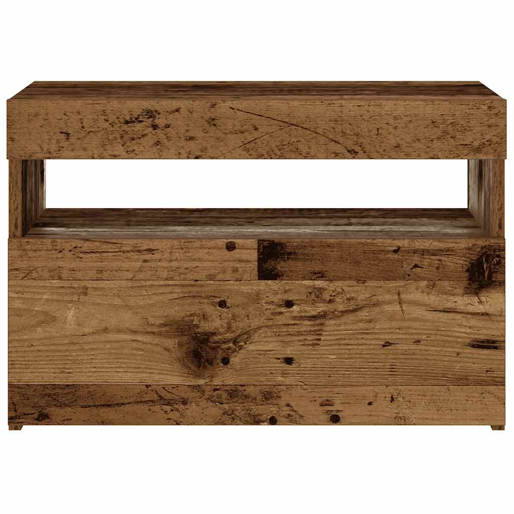 Nachttisch Mit Led-Leuchten -Optik 60X35X40 Cm