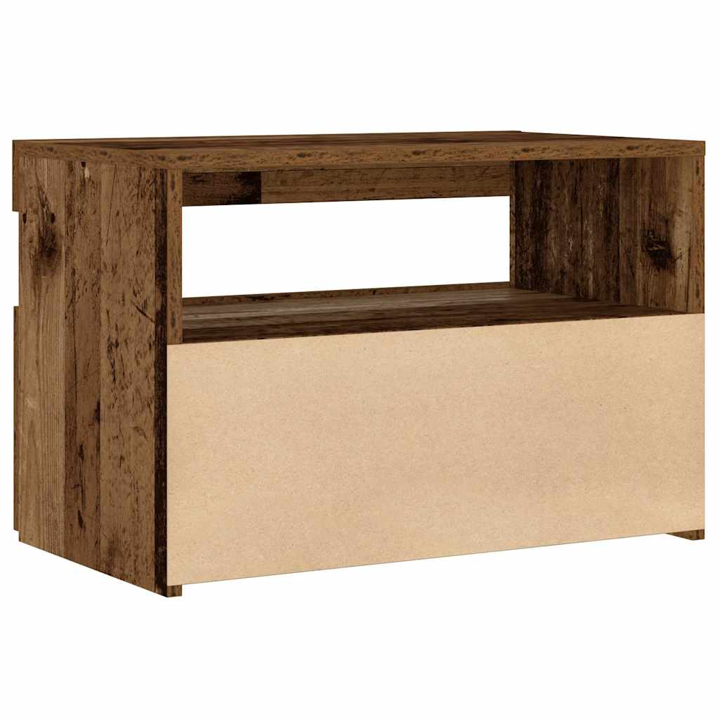 Nachttisch Mit Led-Leuchten -Optik 60X35X40 Cm