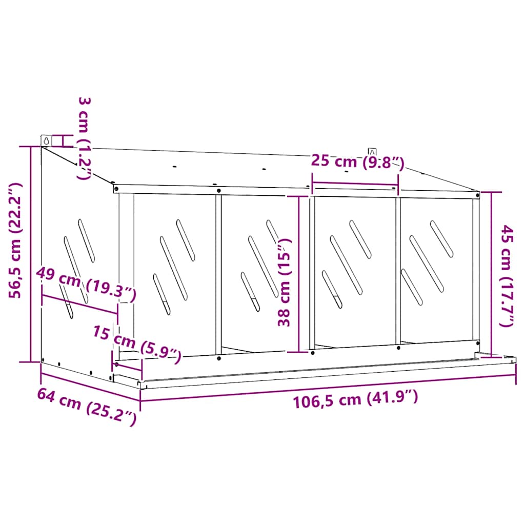 Hühner-Nistkasten Mit 4 Fächern Metall