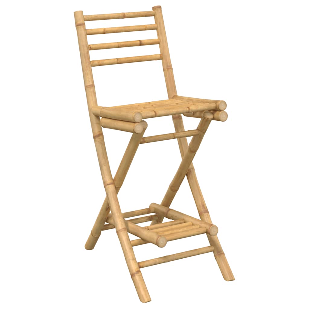Outdoor-Barhocker Mit Fußstützen 2 Stk. Klappbar Bambus