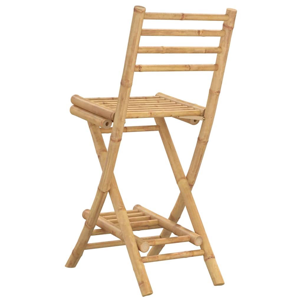 Outdoor-Barhocker Mit Fußstützen 2 Stk. Klappbar Bambus