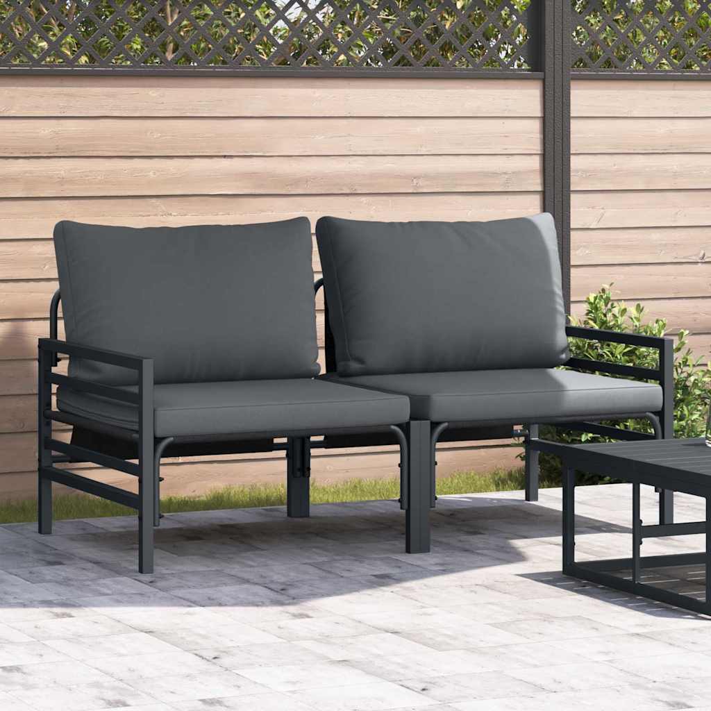 Gartenmöbel Mit Kissen Anthrazit 80 X 80 X 71 Cm Stahl
