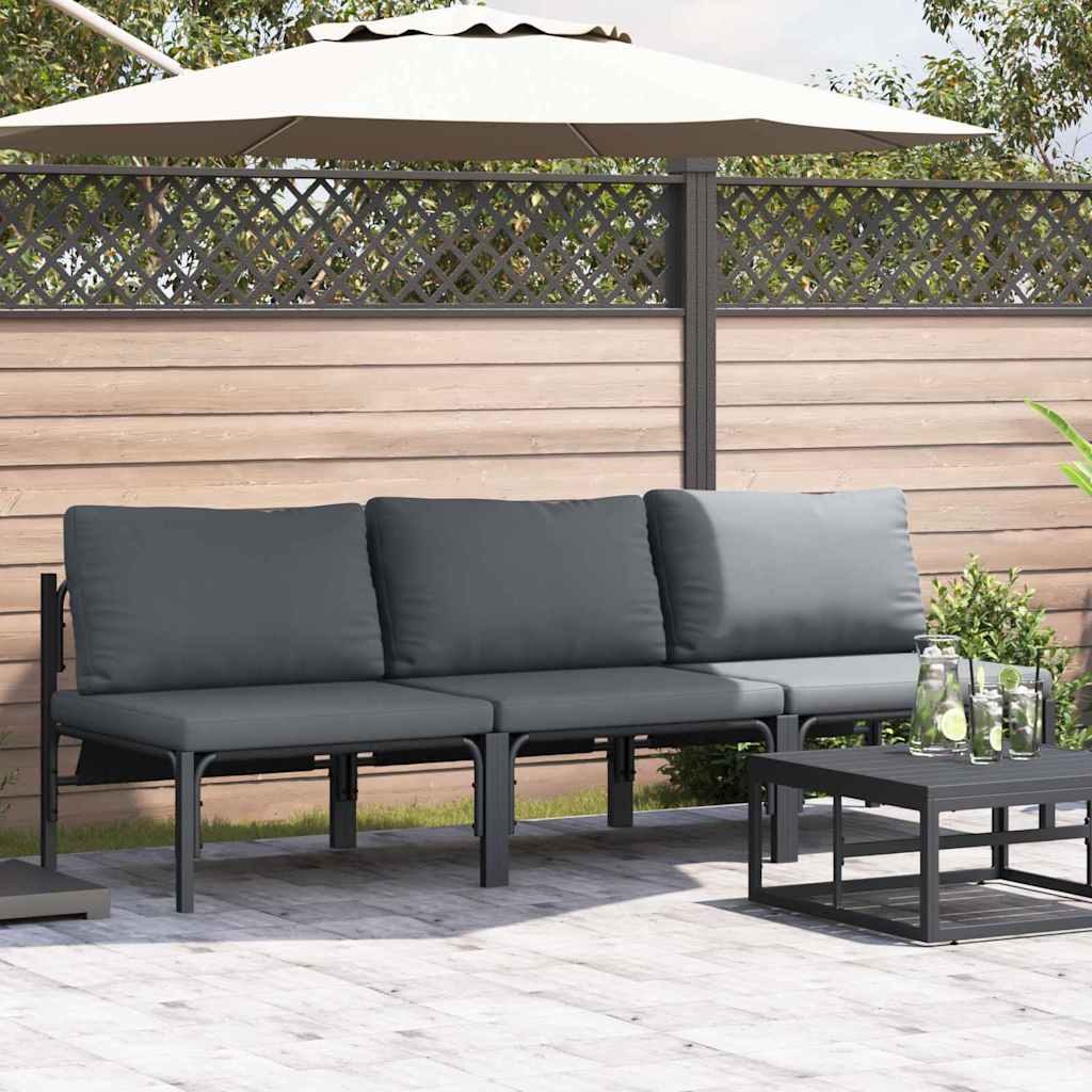 Gartenmöbel Mit Kissen Anthrazit 80 X 80 X 71 Cm Stahl