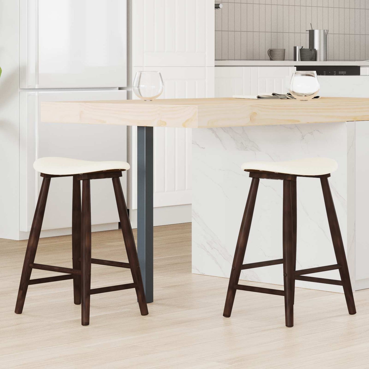 Esszimmerstühle 2 Pcs Hellbraun 46 X 37 X 63 Cm