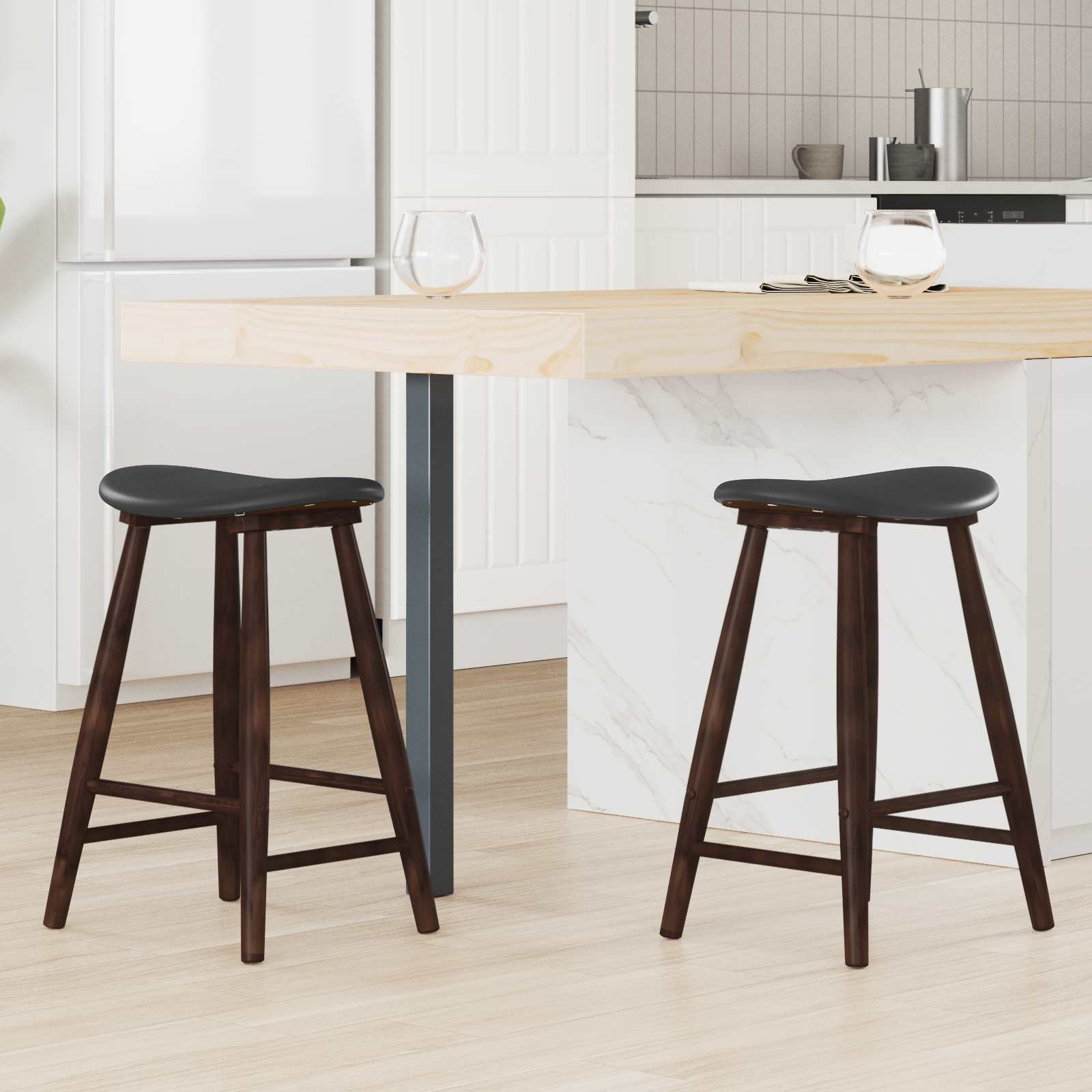 Esszimmerstühle 2 Pcs Hellbraun 46 X 37 X 63 Cm