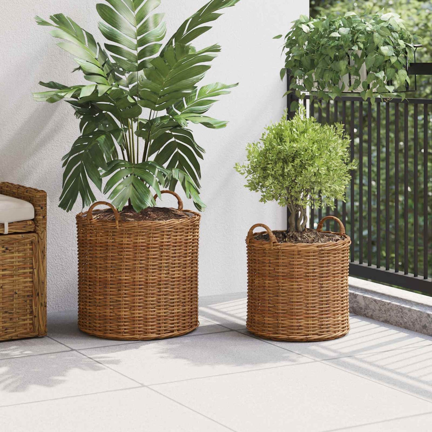 Blumentopf Körbchen Mit Speicher 2 Pcs Lacak Rattan