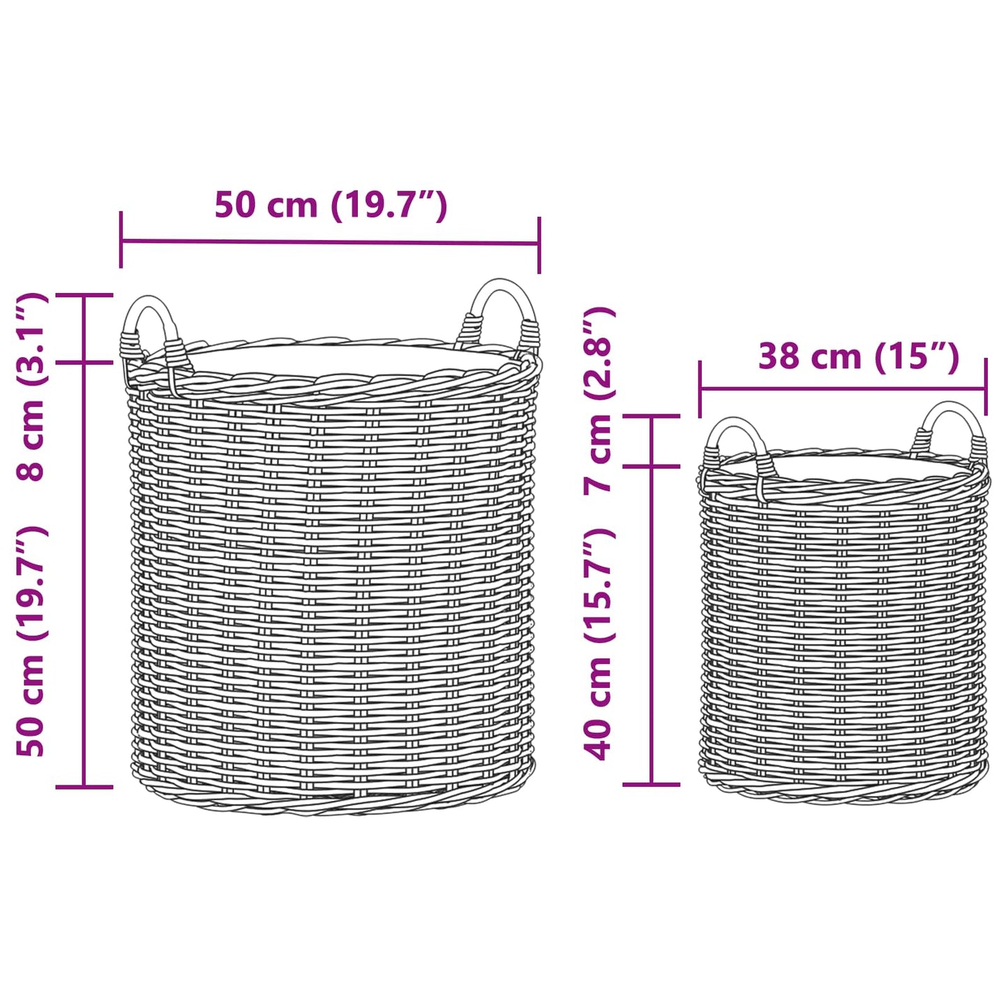 Blumentopf Körbchen Mit Speicher 2 Pcs Lacak Rattan