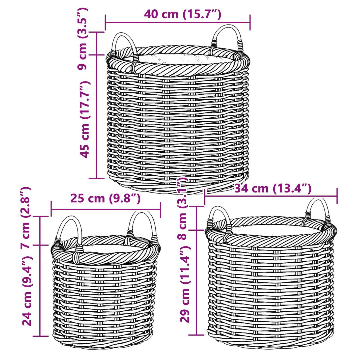 Blumentopfkorb Mit Speicher 3 Pcs