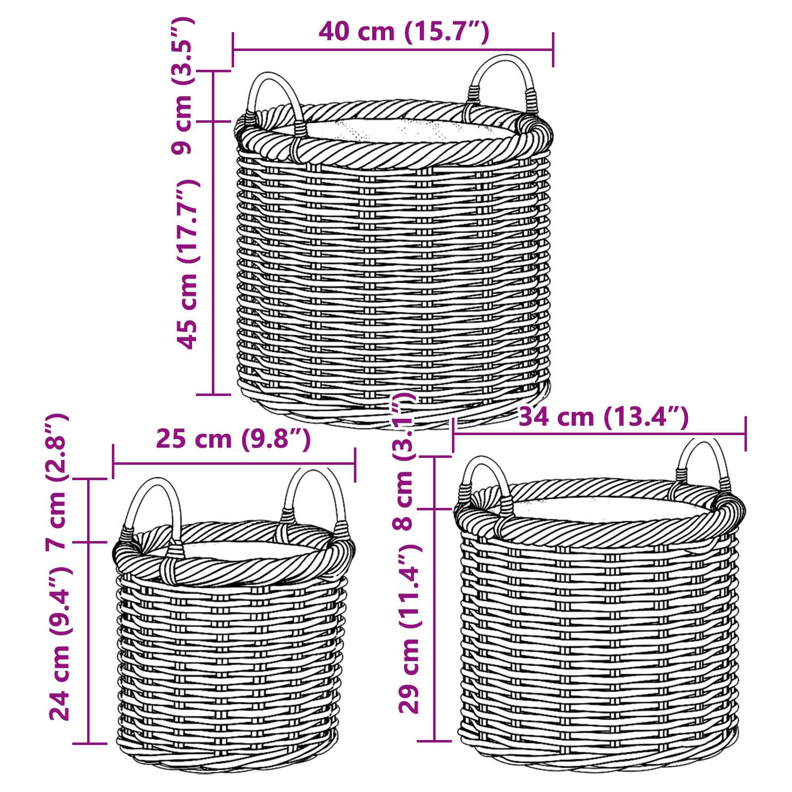 Blumentopfkorb Mit Speicher 3 Pcs