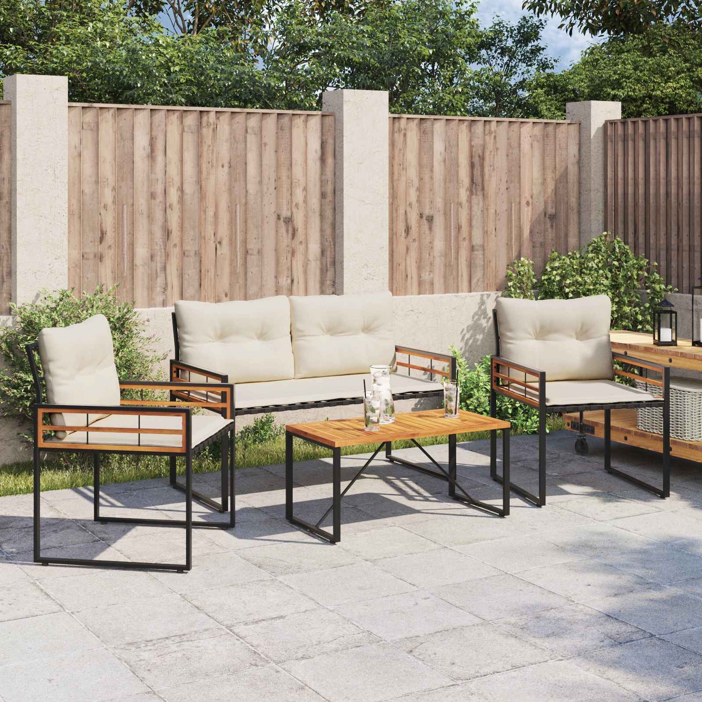Gartenmöbel Set Mit Kissen 3 Pcs
