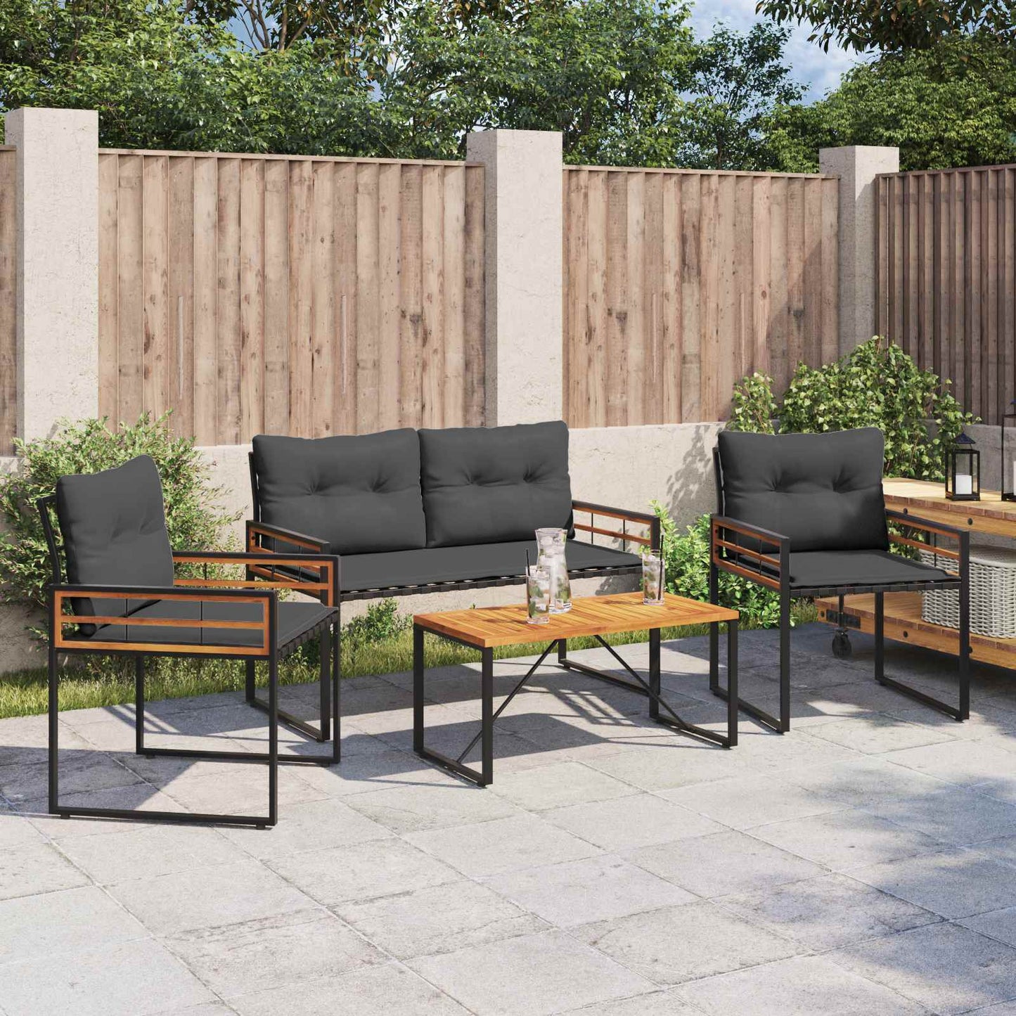 Gartenmöbel Set Mit Kissen 3 Pcs