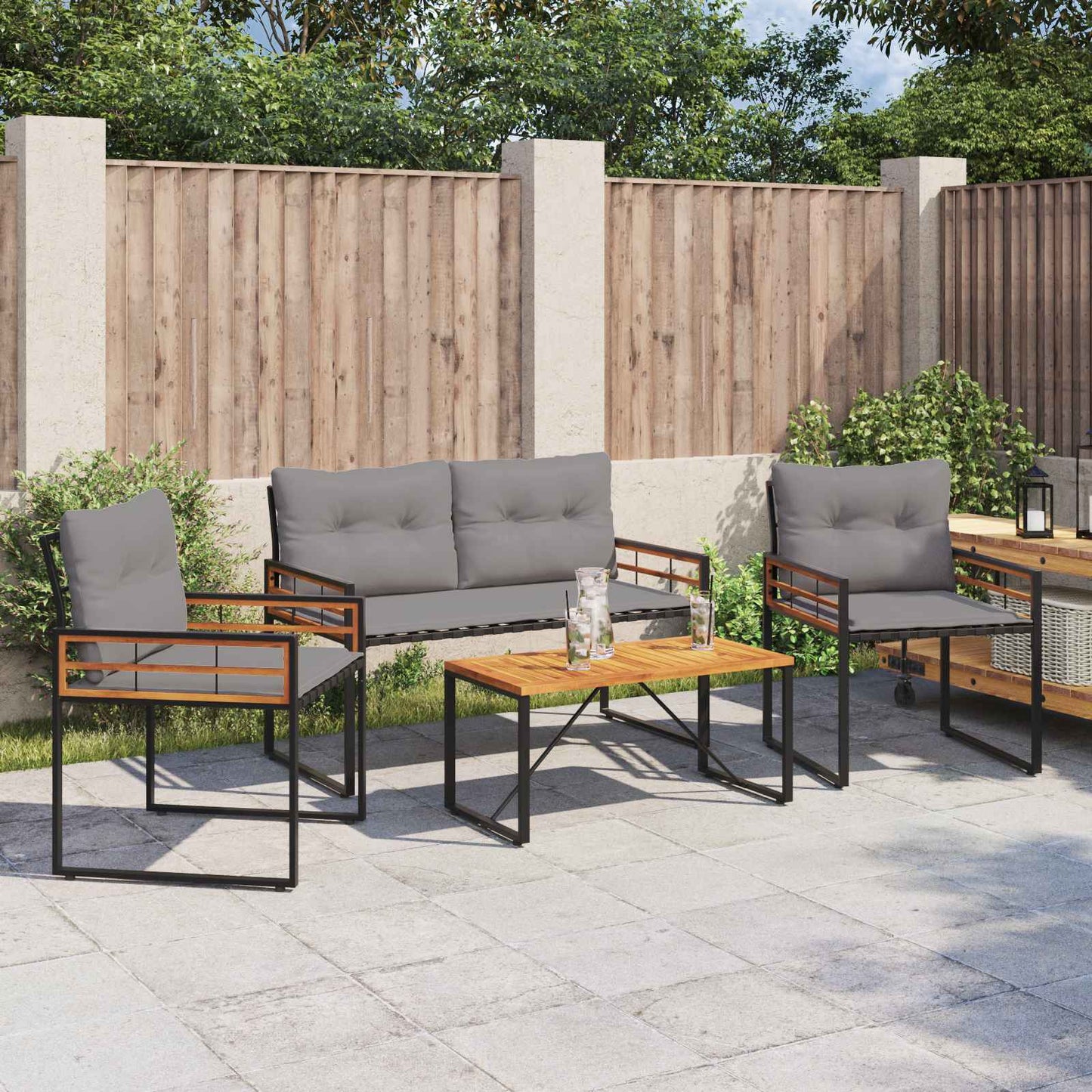 Gartenmöbel Set Mit Kissen 3 Pcs